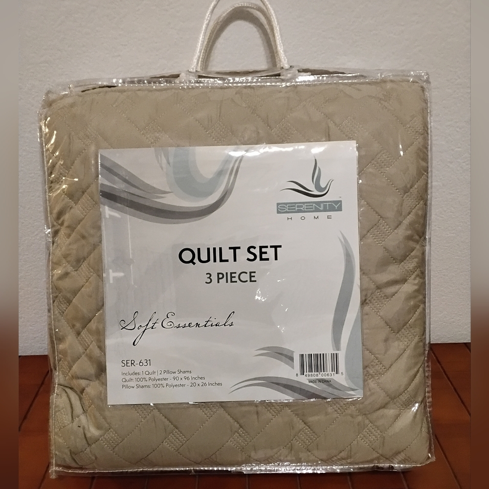Serenity Home 'Soft Essentials' 3-piece Quilt Queen Set